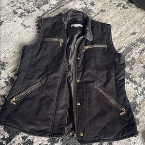Pendleton Black Quilted Jacket with Gold Button